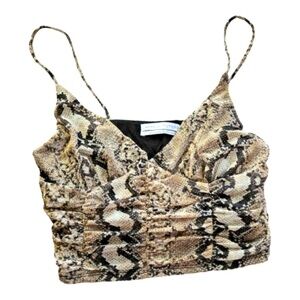 Urban Outfitters Women's Moonbeam Ruched Mesh Plunging Cami, sz Medium